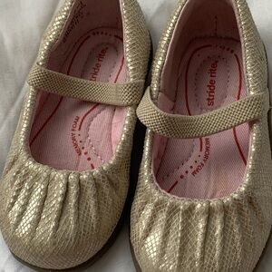 Stride Rite Sparkle Gold Mary Jane Flats